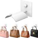 Wall Mounted Purse Organizer for Closet – Arc Handbag Holder Protects Handles & Saves Space, Adhesive or Screw Mount, Purse Hanger for Bedroom, Entryway, Office & Closet Storage/Organization, White