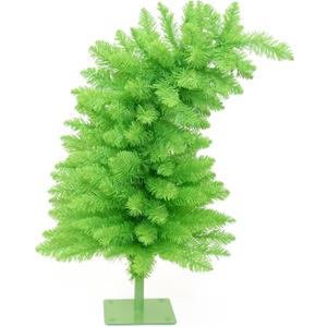 Small Christmas Tree Artificial Tabletop Whimsical Xmas Tree for Outdoor & Indoor Use 2FT (Lime Green)