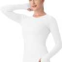 MathCat Seamless Workout Shirts for Women Long Sleeve Yoga Tops Sports Running Shirt Breathable Athletic Top Slim Fit (Large)