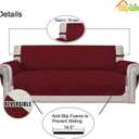 Easy-Going Sofa Slipcover Reversible Loveseat Sofa Cover Couch Cover for 2 Cushion Couch Furniture Protector with Elastic Straps for Pets Kids Dog Cat (Oversized Loveseat, Christmas Red/Ivory)