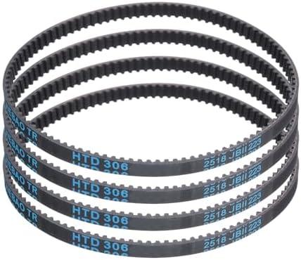 uxcell 4pcs HTD-3M Rubber Timing Belt 102 Teeth, 306mm Pitch Length x 6mm Width x 2.4mm Height, Closed Loop Pulley Timing Belt