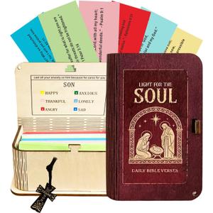 2 x Bible Verse Prayer Card Box, 150 Cards with Inspirational Scripture, Christian Gift for Daughter, Inspirational & Reflection, Handmade Prayer Boxs Gift for Women & Men(Arrival)