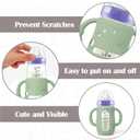 BUSOHA 3 Pack Silicone Sleeves for Lansinoh NaturalWave Baby Bottles - Baby Bottles Sleeves for Lansinoh Bottles Baby Anti-Colic Bottles Holder with Handle Silicone Protector,8 oz