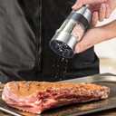 ROMER & BECHTEL 3-In-1 Manual Salt And Pepper Grinder, Adjustable Manual Spice Grinder Ceramic Burr Grinder With Stainless Steel, Refillable & Transparent