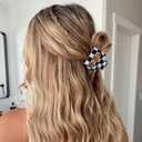 2 Pcs Checkered Rectangle Claw Clips for Women, Y2K Accessories Claw Clips for Thick Hair, Cute Hair Clips for Women and Teens (Pink)