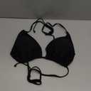 Women Triangle Bikini Top Only 2025 String Halter Sexy Swimsuit Bathing Suit Top (Black)