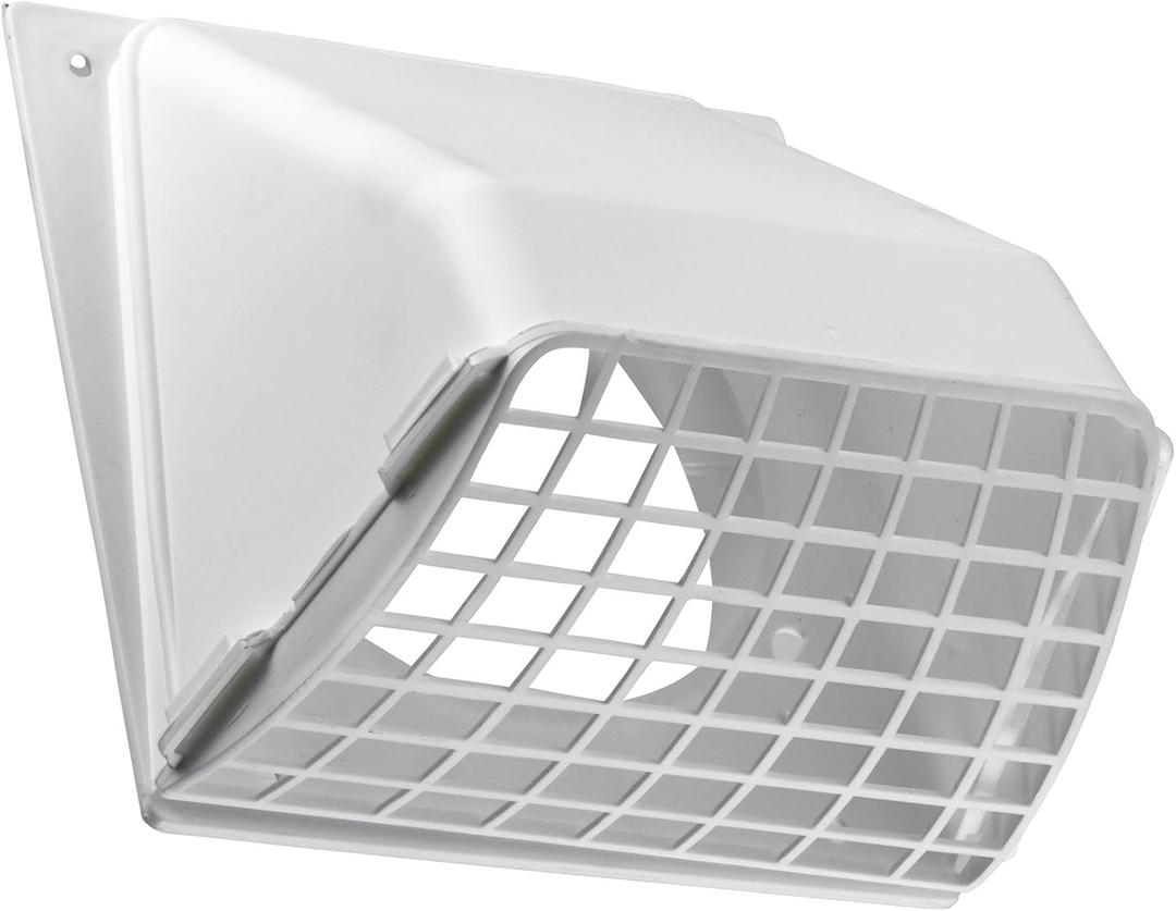 Lambro Industries 1471W Dryer Vent Hood with Removable Screen, 4 In., White - 531032