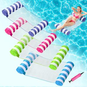 4 Pack Inflatable Pool Floats, OKSUWATER 4-in-1 Water Hammock, Pool Floats Adult Size for Swimming Pool Party Summer Lake Water Fun (multicolor)