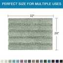 H.VERSAILTEX Bath Rugs for Bathroom Non Slip Bath Mats Extra Thick Chenille Striped Rug 20" x 32" Absorbent Non Skid Fluffy Soft Shaggy Washable Dry Fast Plush Mat for Indoor, Bath Room, Tub - Sage