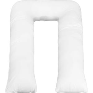 U-Shaped Body Pillow, Made in USA Full Body Maternity & Side Sleeper Pillow with 100% Cotton Cover & Hypoallergenic Down Alternative Fill, Adjustable Side Sleeper Support
