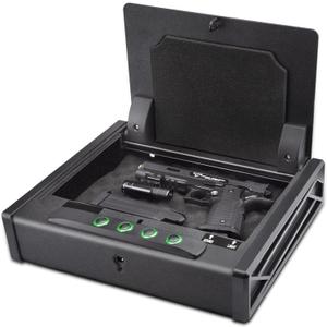 SOULYI Digital Safe for 3 Pistols - DOJ Certified with 3 Quick Access Handgun Safe, Keypad Frosted Black Hardened Steel Lock Box