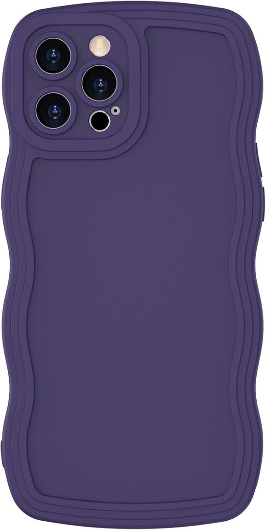 Anuck for iPhone 11 Case Wave, Curly Frame Design for Women Girls, Cute Wavy Solid Color Aesthetic Phone Case Soft Flexible TPU Shockproof Full-Body Protective Cover 6.1 inch - Beige White