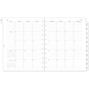 2026-2027 Monthly Planner Refill, A4 Letter Size Planner Inserts for 11-Disc Discbound, 8.5"x11", Jul. 2026 - Dec. 2027, 18 Monthly Calendars with Laminated Tabs