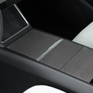 TPARTS Suede Center Console Wrap Cover for Tesla Model Y Juniper(2025-2026)/Model 3 Highland(2024-2026), Anti-Scratch Center Console Cover Interior Protector Accessories