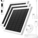 8W Solar Panel for Ring Camera, 3-Pack Solar Panel Charger Compatible with Ring Stick Up Cam Battery, Spotlight Cam Battery, Includes Barrel Plug to USB-C Adapter, IP65 Waterproof, 10ft Cable