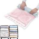 TAILI 10 Pack Travel Compression Bags, Roll Up Space Saver Bags (5 Large+5 Medium), No Vacuum Needed Packing for Luggage, Suitcase, Backpack, Travel Essentials, Cream