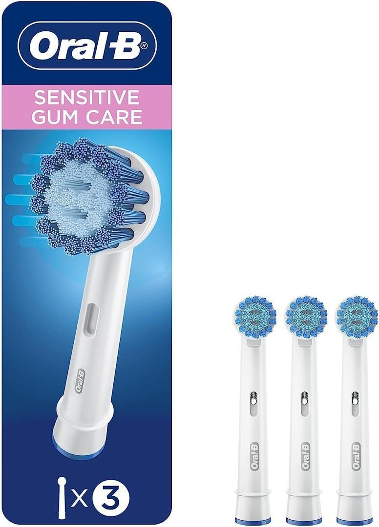 Oral-B Sensitive Gum Care Electric Toothbrush Replacement Brush Heads Refill, 3 Count (White)