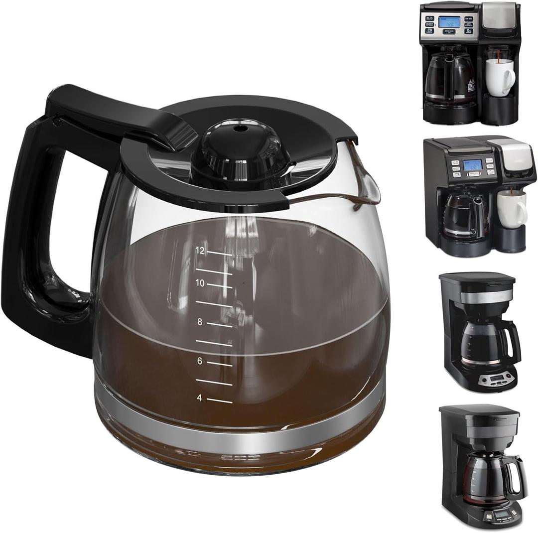 12-Cup Coffee Pot Replacement Compatible with Hamilton Beach Flexbrew Models: 49902, 49915, 49905C, CM4309, 49317, 49467, 49611, 49904, 49934, 46230, 46290, 46293, 46294, 46299, Part Number: 990136800