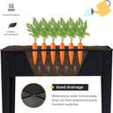 Raised Garden Bed, Elevated Planter Black Metal Plant Box with Legs Standing Garden Stand Drainage Holes Black(24" L x 11" W x 18" H)