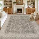 8x10 Area Rugs Living Room: Bedroom Washable Carpet Warm Taupe
Large Vintage Boho Indoor Decor Neutral Soft Nursery Farmhouse Dining Room Office Floor Non-Slip Low Pile Under Table Rug