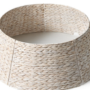 28in Christmas Tree Collar - Woven Hyacinth Tree Collars for Artificial Trees - Rattan Rustic Farmhouse Basket for Tree Base Cover with Cord Cut-Out for 6ft 7.5ft Tree (White)