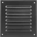 5'' x 5" Inch (Opening) Square Ventilation Grille - Black Metal Air Vent Cover with Mesh Screen Guard - Inside/Outside use Louver Grille - 6.5" x 6.5" Inch (Outer Size) Soffit Vent