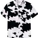 COSLAND Boys and Toddlers' Animal Print Shirt Kids Cotton Button Down Top, 2T-Large (S)
