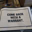 Treasure Gurus Funny Come Back with A Warrant Tan Welcome Doormat Novelty Outdoor Entry Door Mat