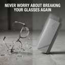 Glasses Case hard shell,3-in-1 Travel Sunglasses Case & Eyeglass Case with Cleaning Cloth & Storage Pouch (Beige)