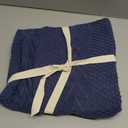 Organic Cotton Baby Blanket - 31.5 x 43.3 Inches, Soft Knitted Crib Blanket for Boys & Girls, Breathable Design (Blue)