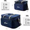 14L Insulated Lunch Bag for Men/Women Leak-Proof Cooler Bag Liner & Soft Tote, Insulated Cooler Bag, Large Reusable Lunch Box for Work, Beach, Picnic, Fishing