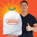 Hefty Strong White 13 Gallon Trash Bags with Drawstrings, Unscented Tall Kitchen Trash Bags, Resists Leaks, Punctures, and Tears, Durable Closure, 120 Ct.