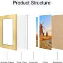 4x6 Picture Frame Set of 4, 4 x 6 Wood Photo Frames with Mat for 3.5x5, Wooden Frame with Real Glass Cover for Wall and Tabletop Display,Gold
