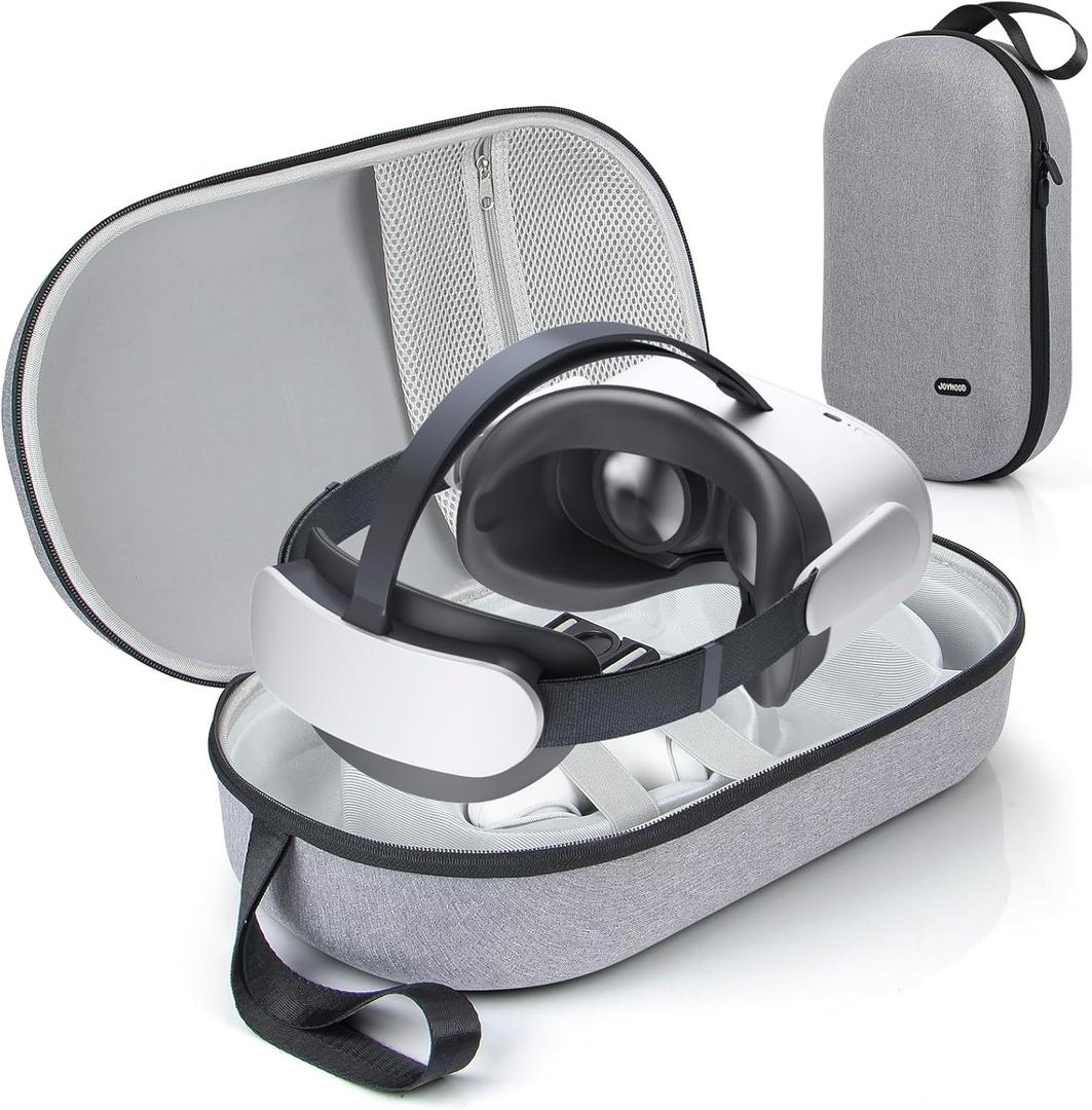 JoyHood Hard Carrying Case Compatible with Meta 3/Oculus 2/Pro/PICO4 VR Headset, Travel Storage Case fits for Elite Strap/Touch Controllers/Battery Pack/Charging Cable