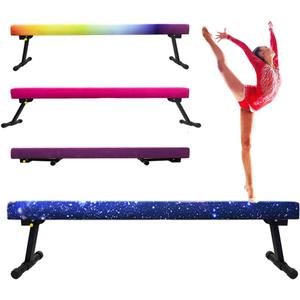 8FT Adjustable & Foldable Gymnastics Balance Beam, Home Gym Equipment, Easy Assembling and Storage, No Tool Require, for Kids Children Girls Training (STAR)