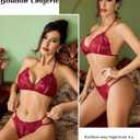 Avidlove Lingerie Set for Women Bra and Panty Set Halter Lace Lingerie 2 Piece Set (XXL)