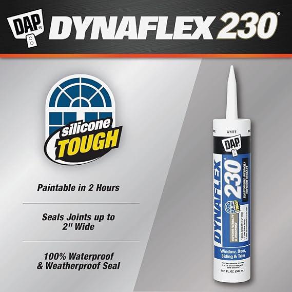1 Pack Dap 18300 DYNAFLEX 230 Premium Indoor/Outdoor Sealant - White 10.1-oz Cartridge (18275)