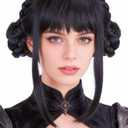 Purple Black Double Braid Wig Anime Cosplay Wigs for Girls Halloween Costume Wig