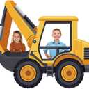 Construction Party Backdrop Cloth Excavator Truck Birthday Hanging Banner Background Construction Party Decorations Tractor Fabric Photo Booth Props for Boys Birthday Supplies 6x5ft Indoor Outdoor
