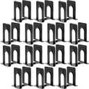 Happyhapi 14 Pair Book Ends for Shelves, 28 Pcs Metal Bookends Book Holder for Shelf, Heavy Book Stopper for Desk, Simple Library Office Home Bookend, 4.9 x 5.7 x 6.5 in, Black