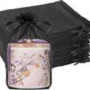 Crweety 50 Pcs Black Organza Bags 6x9 Inches, Large Mesh Gift Bags Drawstring for Crafts Soap Candy, Jewelry Treat Mesh Bag Drawstring for Easter Gifts Wedding Party Favors Baby Shower (1 Count (Pack of 50))