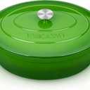 vancasso Enameled Cast Iron Dutch Oven, 9.3 Quart Dutch Oven Pot with Lid, Oval Dutch Oven Cast Iron Pot with Non Stick Enamel Coating for Bread Baking