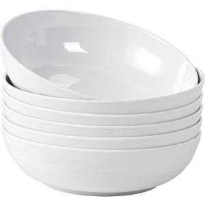 KX-WARE 8-inch Melamine Bowls, 30-ounce Salad/Pasta/Dinner Bowls, set of 6 White, KS281