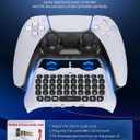 Wireless Controller Keyboard for PS5/PS5 Pro, Bluetooth 3.0Mini Portable Gamepad Chatpad with Built-in Speaker&3.5MM Audio Jack for PS5/PS5 Pro Voice Chat Board for Messaging&Gaming Live Chat (White)