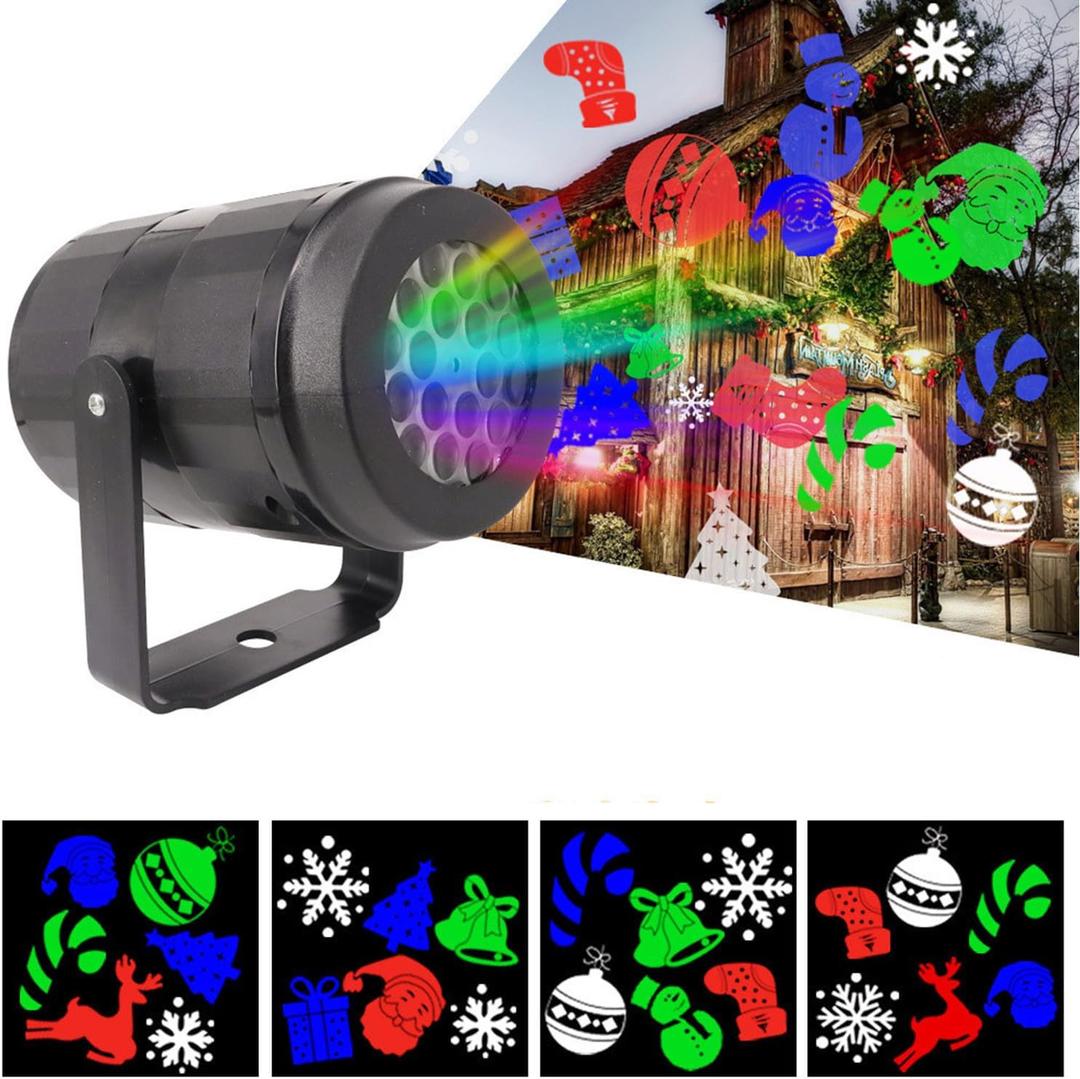 ZZHMASPLAY Christmas Projector Lights, Indoor/Outdoor, 12 Patterns, LED Snowflake Projector, Christmas Decorations for Xmas Holiday Party, Garden, Yard