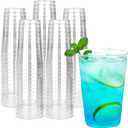 RACETOP 12oz Clear Plastic Cups, 100 Pack Disposable Party Cup, Heavy Duty Disposable Glasses, Disposable Cups for Party, Thanksgiving, Wine Taesting, Birthday and Christmas.