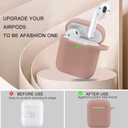 3 x OLEBAND Case Fit for Airpod 1st/2nd Generation with Cute Bling Keychain,iPods Silione Cover Compatible for Apple Air pod/iPod 2 and 1 Gen Case,LED Visible,for Women and Girls,Milk Tea