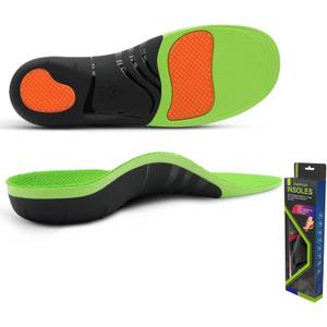 Plantar Fasciitis Insoles High Arch Support Insoles Pain Relief 250LB+ Flat Feet Orthotics Inserts Heavy Duty Support Shoe Insoles for Men and Women (Men 7-8.5/Women 8-9.5, Green)