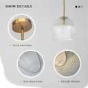 Ateasehomelife10 Inch Ribbed Glass Pendant Light(10" D × 10" H)