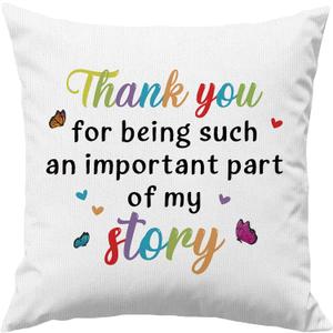 TEOUIOS 18x18 Pillow Covers Thank You Throw Pillow Covers Gifts Pillowcase Cushion Covers Decorative Pillow Covers for Couch Sofa Living Room Bed Pillow Cover, No Pillow Insert (White)